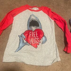 Carter's Red & Gray Shark Long Sleeve Tee Valentine’s